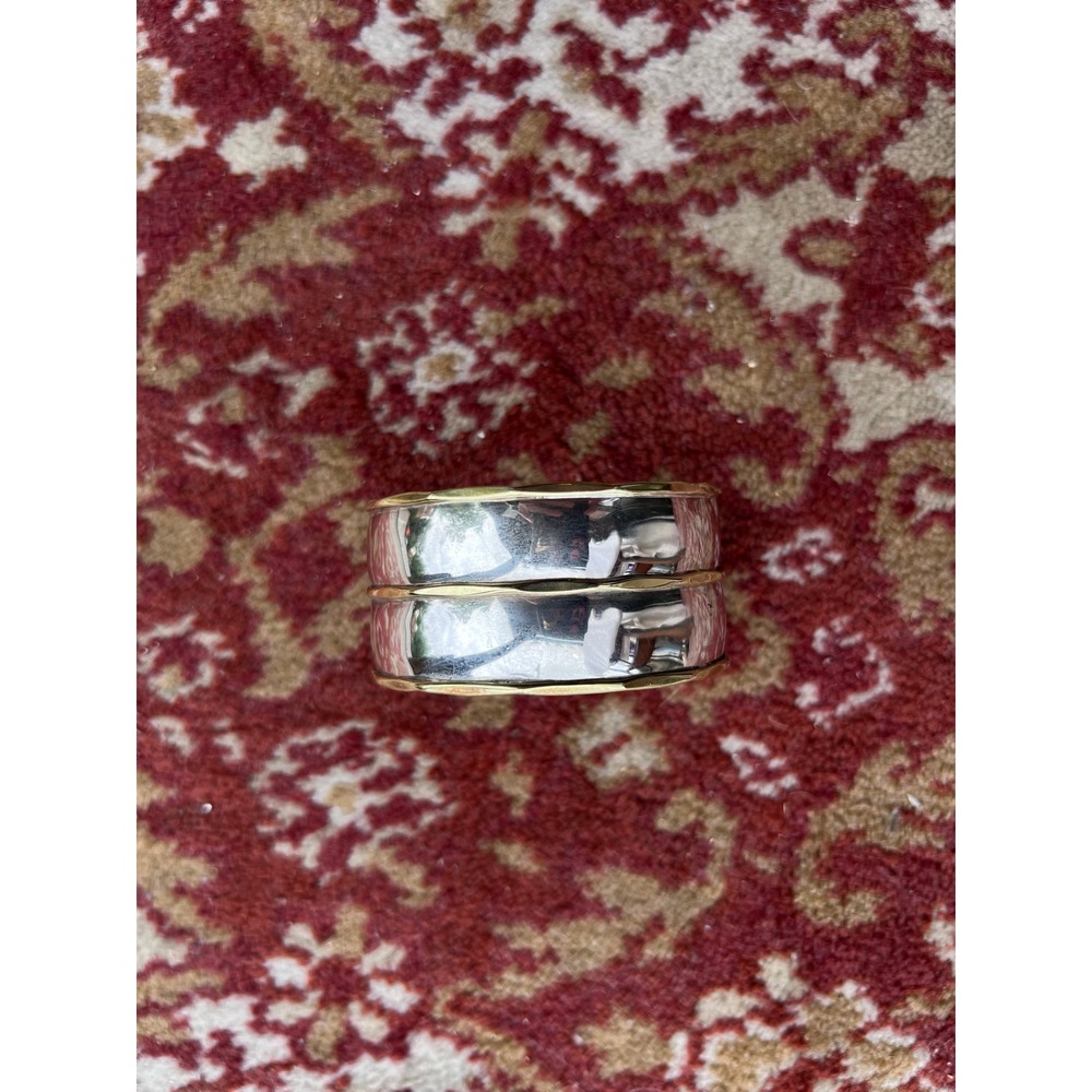 VTG Texaco Mexico SS925 Wide Cuff Bracelet Mixed Metal TP112